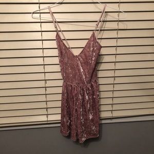 pink velvet romper
